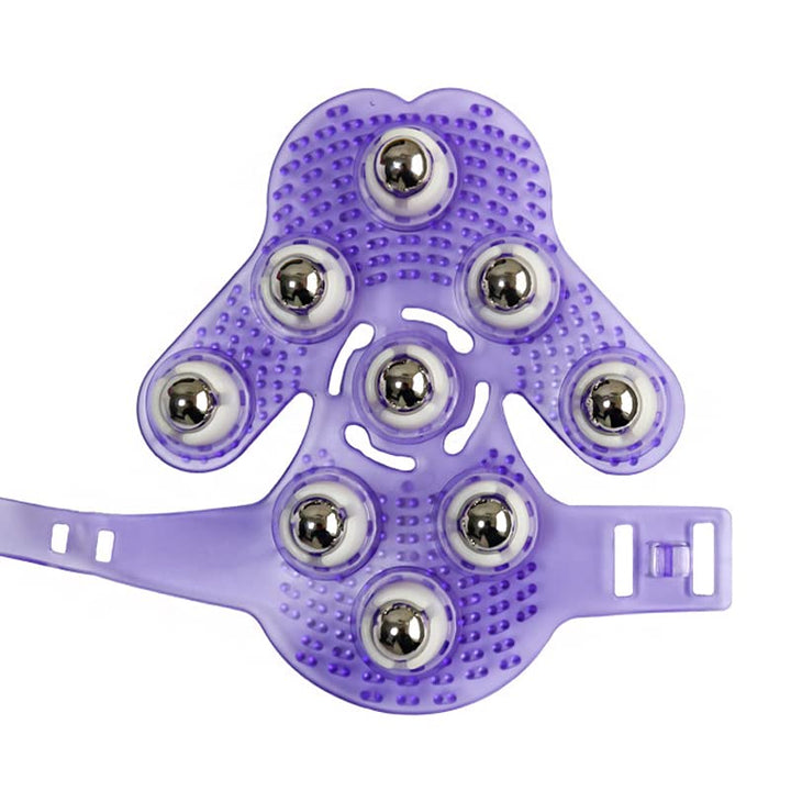 Topwon Palm Shaped Massage Glove 360-degree-roller Metal Roller Ball Beauty Body Care,Cellulite Reduction - Purple