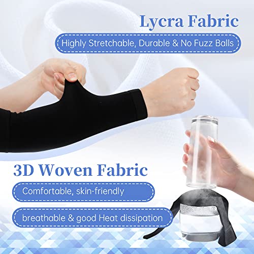 Chrontier Single Lower Arm Tattoo Cover UP Sleeve Wrap Non Slip Concealer Wrist Compression Support Band Brace Carpal Tunnel Muscle Joint Pain (Black,8.3-9.4)