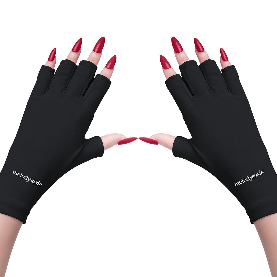 Melody Susie Uv Shield Glove Anti Uv Glove For Gel Manicures With Uv/Led Lamps (Classic Black)