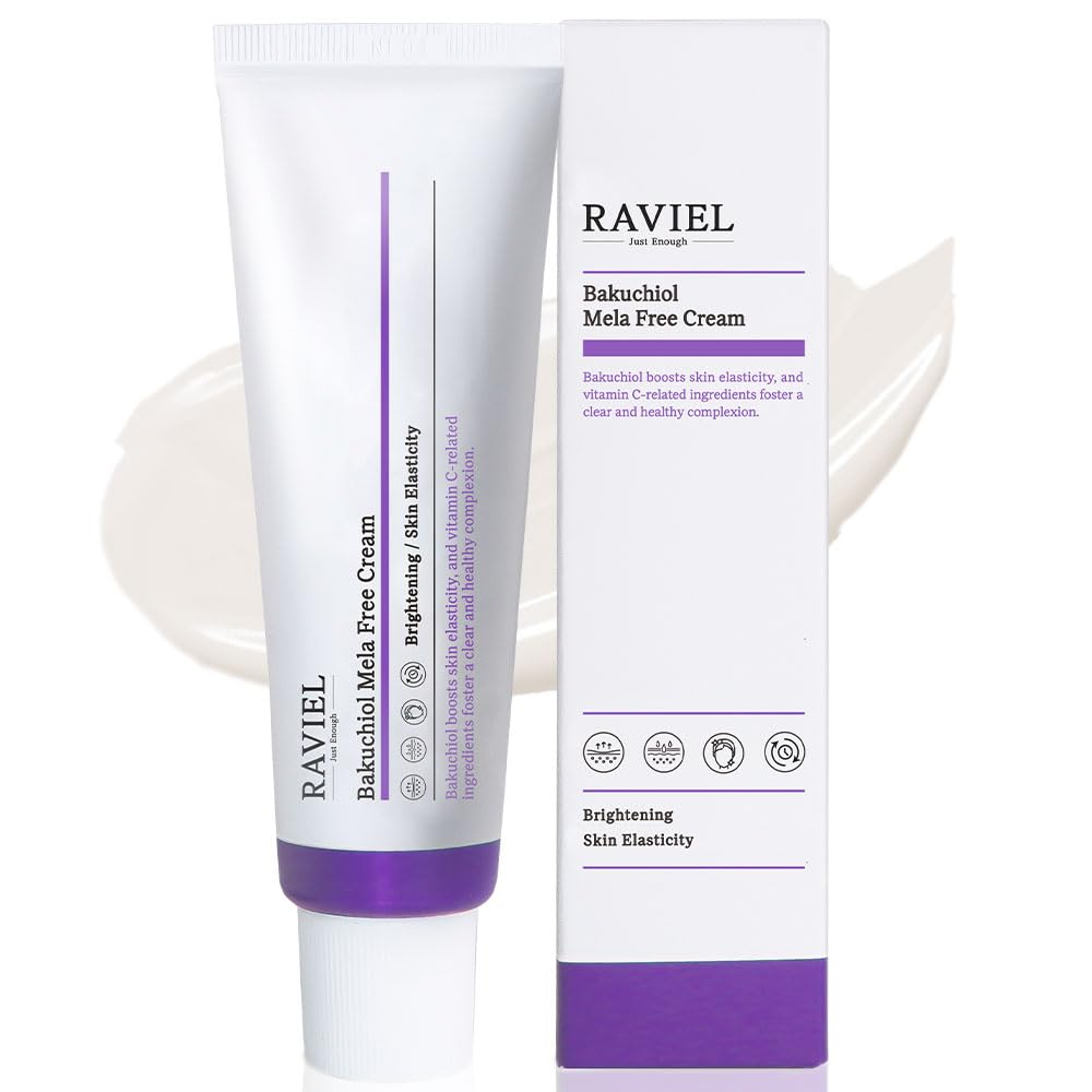 RAVIEL Bakuchiol Mela-Free Cream, Anti-Wrinkle,Melasma & Blemish Care | Dark spot remover | Clinically Tested for Melasma | Reduction with Vitamin Complex,Korean Skincare (1.7 fl oz, Pack of 1)