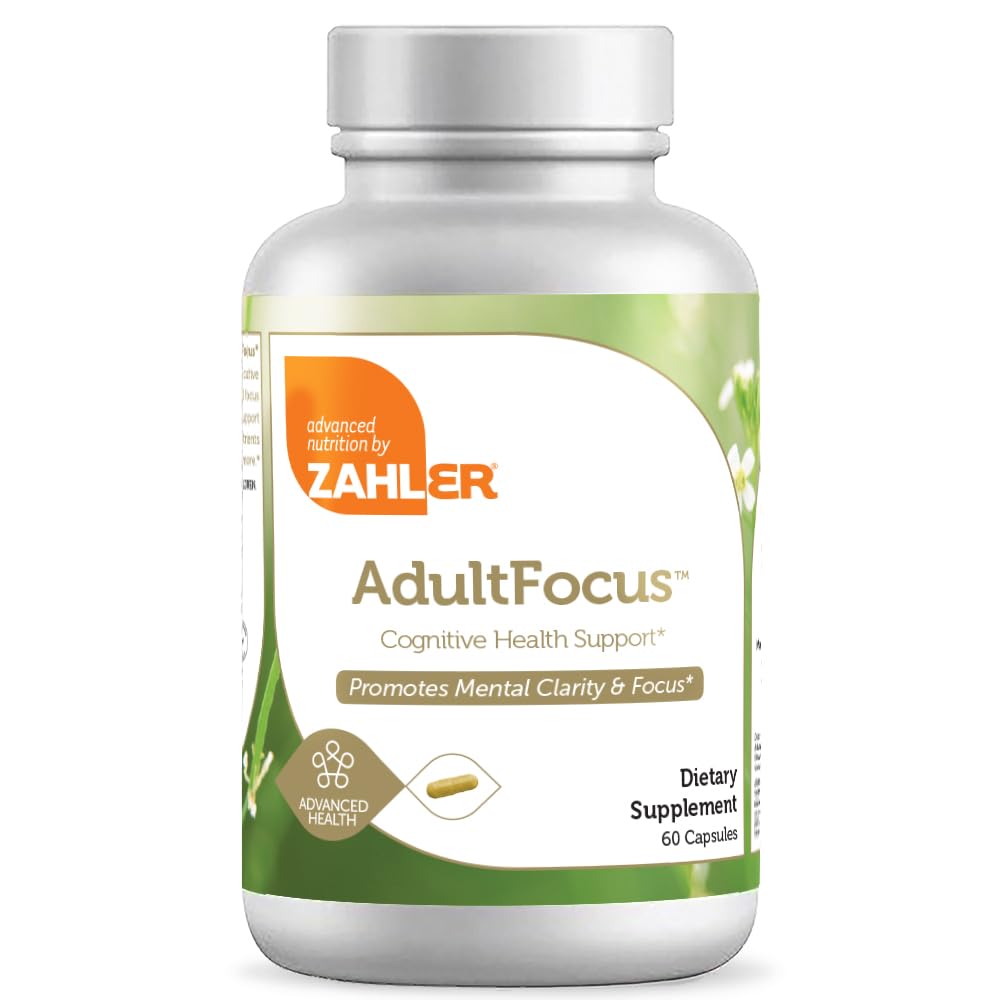 Zahler AdultFocus, Advanced Formula to Support Focus and Concentration, Certified Kosher, 60 Capsules