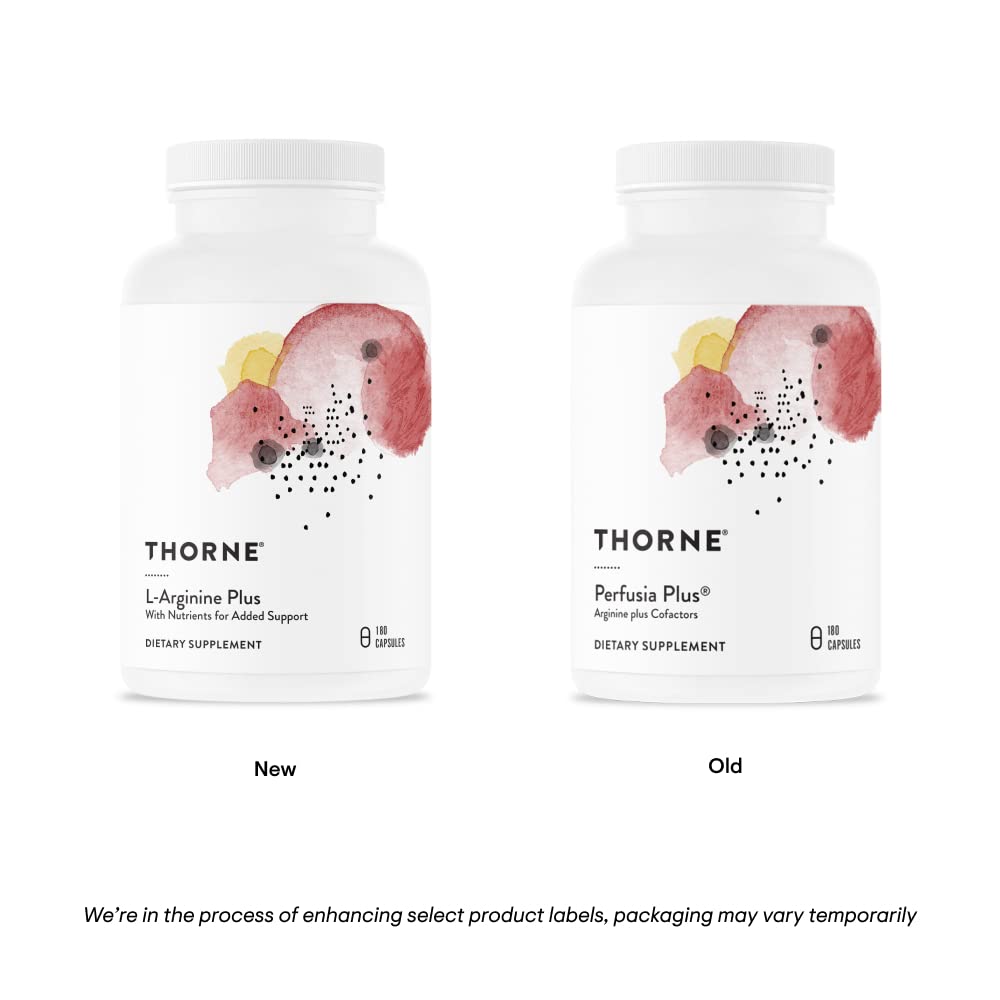THORNE L-Arginine Plus (Formerly Perfusia Plus) - Sustained-Release Cofactors to Support Heart Function, Nitric Oxide Production & Optimal Blood Flow - 180 Capsules