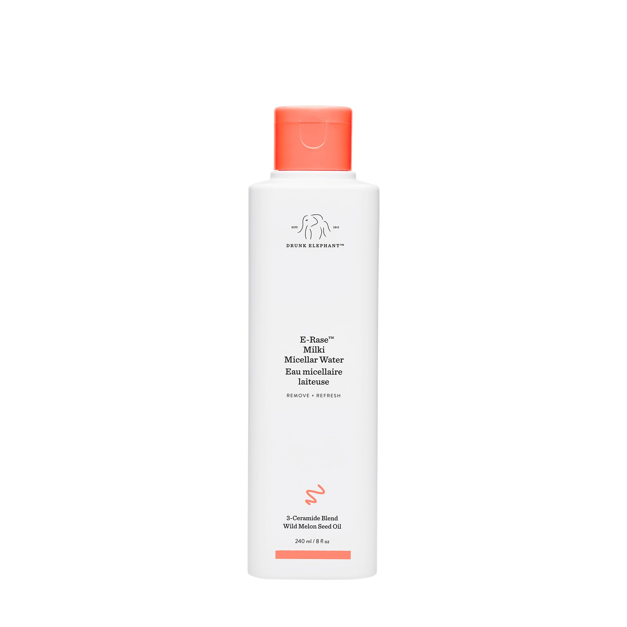Drunk Elephant E-Rase Milki Micellar Water - 240 ml/8 fl oz - Mild No-Rinse Formula - Clean Clinical Skincare - Cruelty-Free - Dermatologist-Tested - Free of Essential Oils, Silicones, and Fragrance