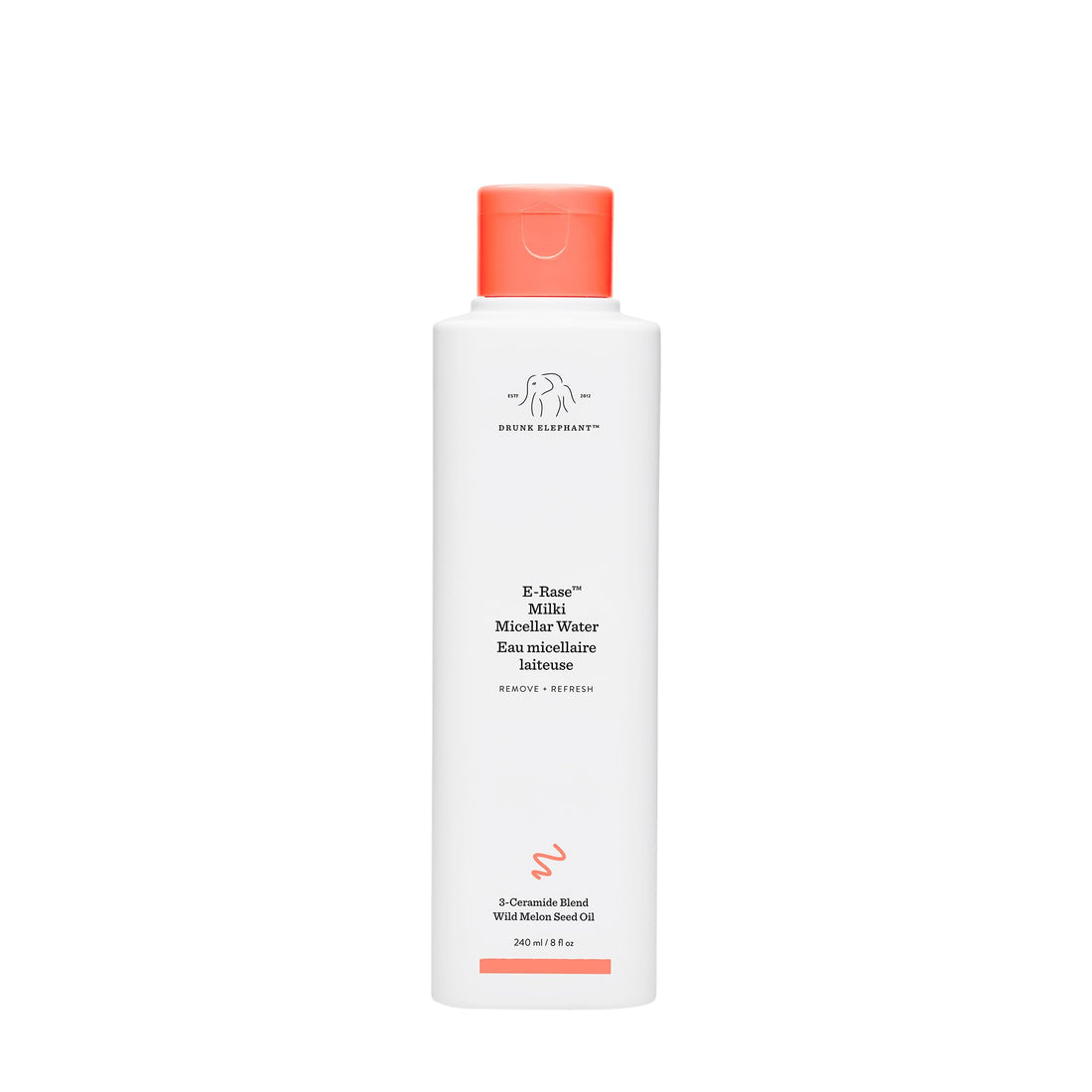 Drunk Elephant E-Rase Milki Micellar Water - 240 ml/8 fl oz - Mild No-Rinse Formula - Clean Clinical Skincare - Cruelty-Free - Dermatologist-Tested - Free of Essential Oils, Silicones, and Fragrance