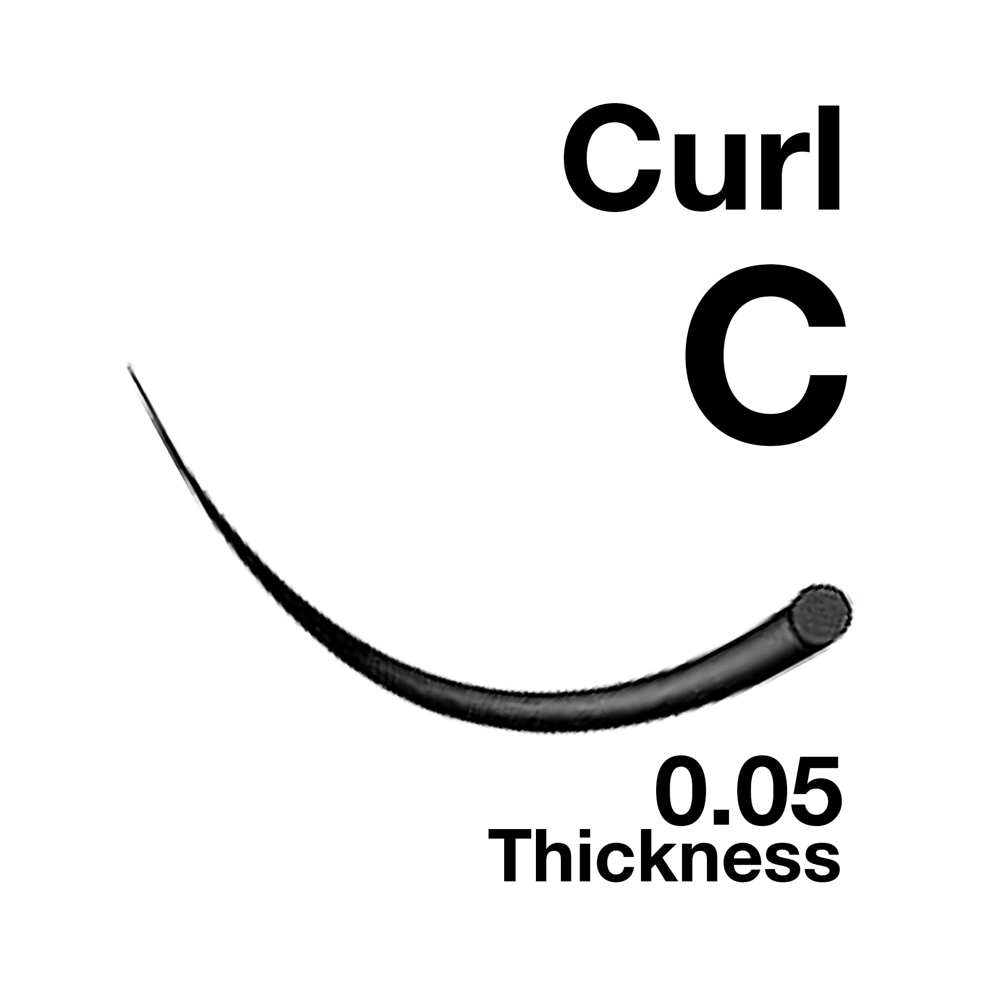 17MM : EMILYSTORES 0.05mm Thickness C Curl 17mm Length Lashes Slik Mink Eyelashes For Eyelash Extensions Single Size One Tray