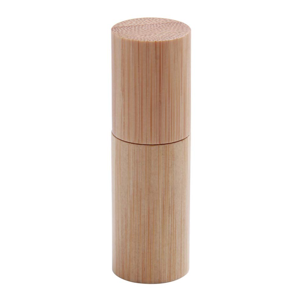6 Pcs 5ml Bamboo Roll On Bottle For Essential Oils,Clear Glass Inner with Natural Bamboo Wooden Shell,Portable Massage Stainless Steel Roller Ball Glass Vial Aromatherapy travel Perfumes Bottles
