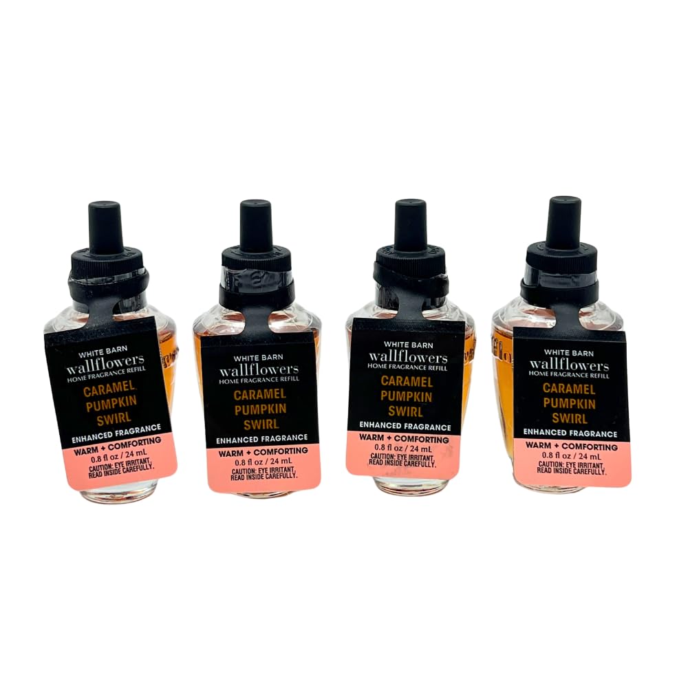 Bath & Body Works Caramel Pumpkin Swirl Wallflowers Fragrance Refill 0.8 oz 4 Pack