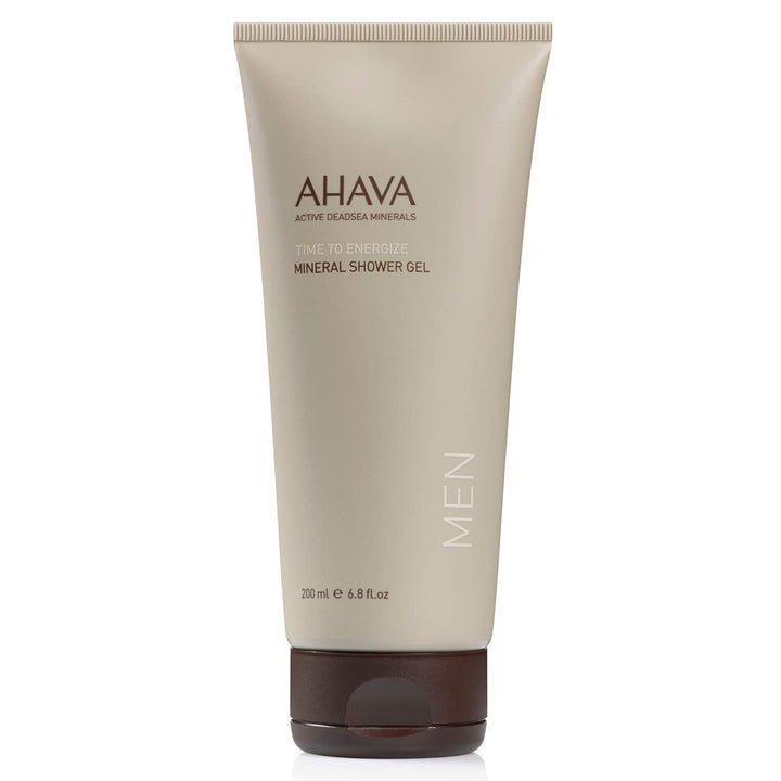 AHAVA Time To Energize Men's Mineral Shower Gel - Refreshing Shower Gel, Soothing, Energizing & Skin-Friendly Cleanser, with Osmoter, G-Force, Aloe Vera, Allantoin & Zinc, 6.8 Fl.Oz