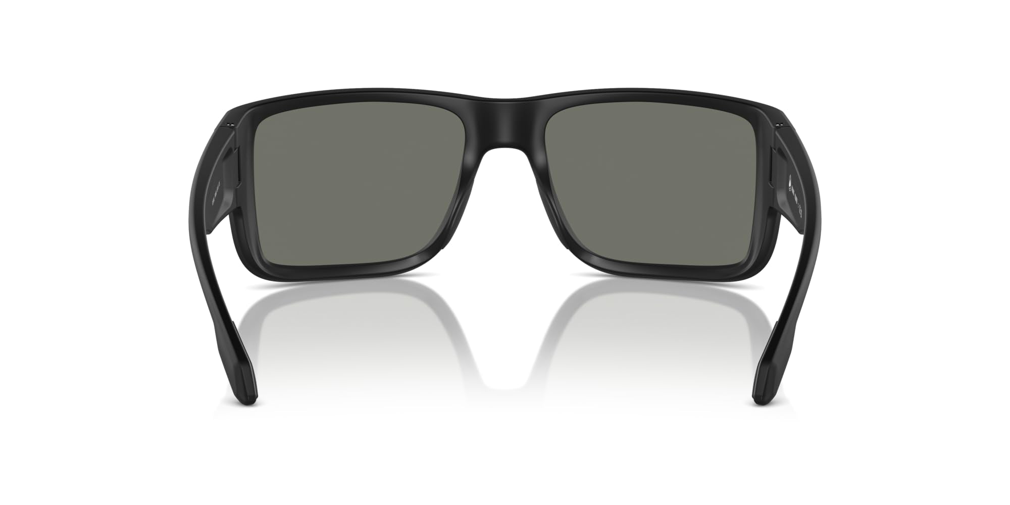 Native Eyewear Men's Badlands Rectangular Sunglasses, Matte Black/Blue Mirrored Polarized, 58 mm