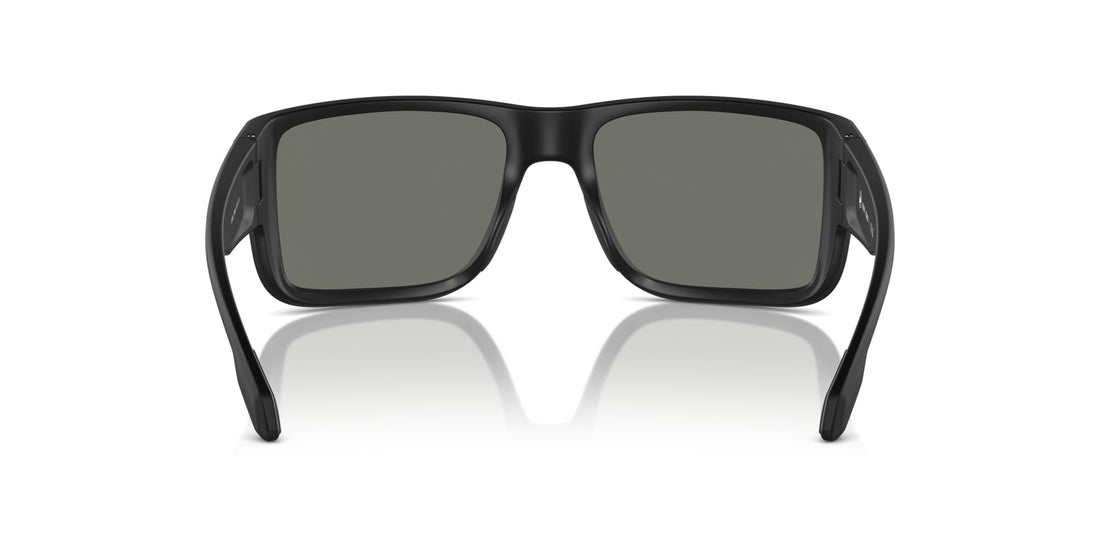 Native Eyewear Men's Badlands Rectangular Sunglasses, Matte Black/Blue Mirrored Polarized, 58 mm