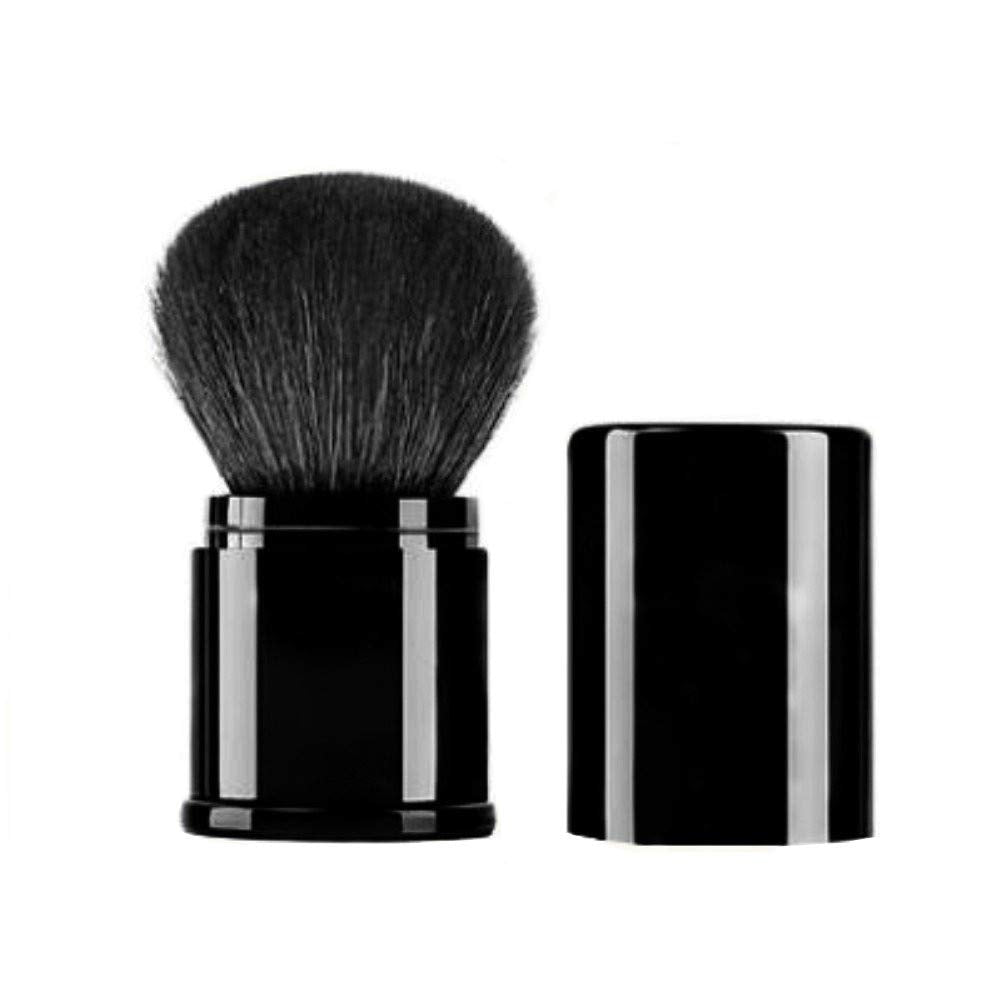 Aguder Black - Goat Hairs: Retractable Kabuki Makeup Brush - Premium Goat Hairs Blush Brushes Great For Blending Liquid, Cream, Mineral Cosmetics Or Translucent Powder (Black - Goat Hair