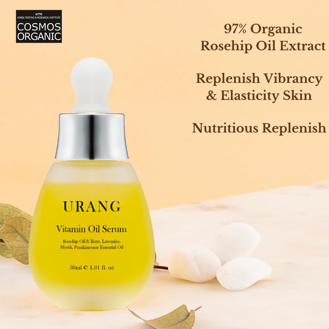 URANG Vitamin Oil Serum | Organic Deep Moisturizer Replenish Nutrients, Vibrancy & Elasticity For Skin | For All Skin Types Oily & Dry | Natural Skincare for Women, Men