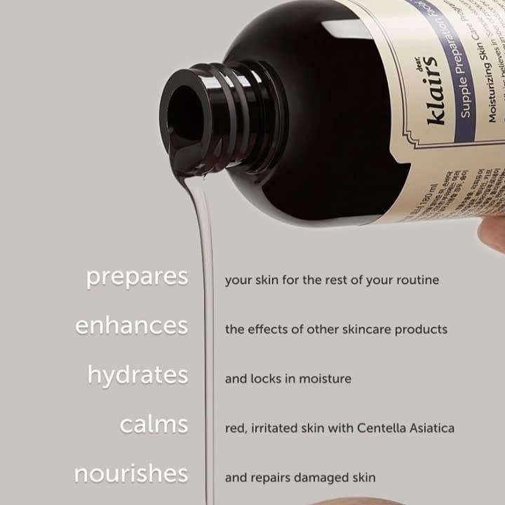 Klairs Supple Preparation Facial Toner, with Hyaluronic Acid, moisturizer, without paraben and alcohol 180 ml