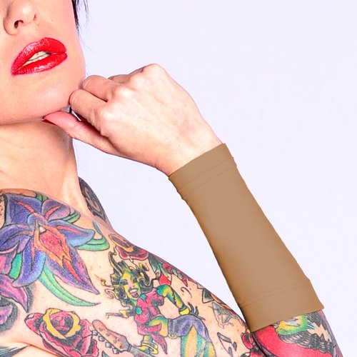 Tat2X Ink Armor Premium Forearm 9 Tattoo Cover Up Sleeve - No Slip Gripper - U.S. Made (Single Forearm Tattoo Cover up Sleeve)