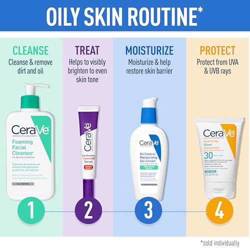 CeraVe Foaming Facial Cleanser, Daily Face Wash for Oily Skin, Hyaluronic Acid + Ceramides + Niacinamide, Fragrance Free & Paraben Free, Non-Drying Oil Control Face Wash, 16 Fluid Ounces