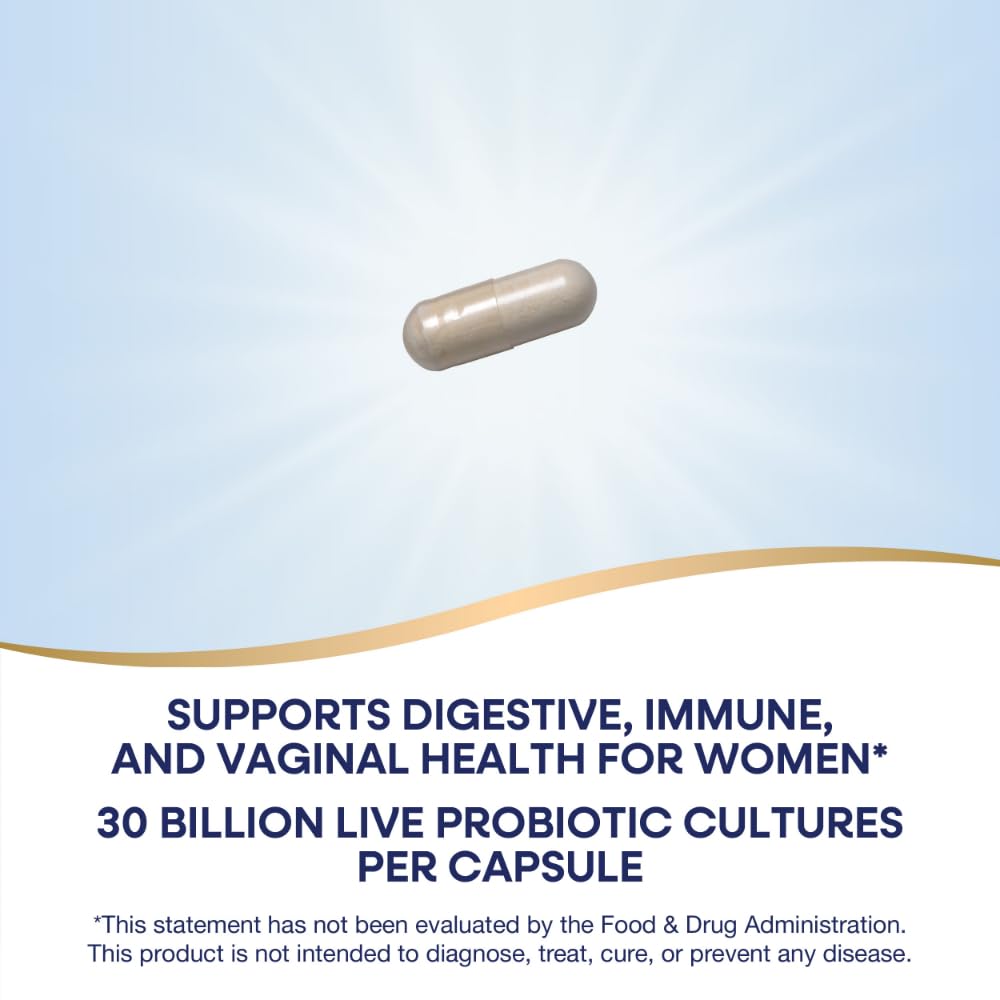 Nature's Way Fortify Daily Probiotic for Women, 30 Billion Live Cultures, 10 Strains, Prebiotics, Supports Digestive & Immune Health*, No Refrigeration Required, 30 Capsules (Packaging May Vary)
