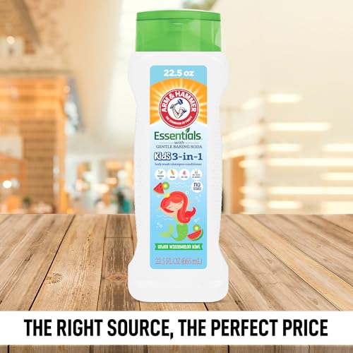 Arm & Hammer Essentials 3-in-1 Kids Watermelon Kiwi Shampoo, Conditioner and Non-Toxic Body Wash - 22.5oz