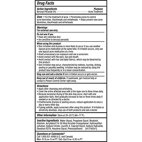 Paula's Choice CLEAR Daily Skin Clearing Treatment with Benzoyl Peroxide, Treats and Prevents Mild to Severe Acne & Breakouts, Fragrance-Free, 2.25 Fl. Oz.