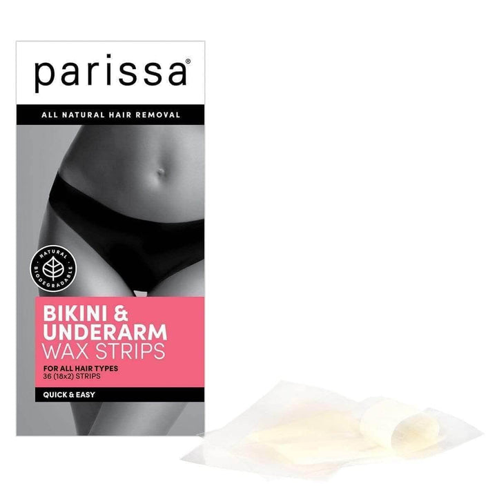 Parissa Bikini & Underarms Wax Strips Kit for Body Hair Removal, At-Home Waxing Kit with 36 Ready-to-Use Assorted Wax Strips, 5ml Aftercare Oil, Suitable for All Hair Types, Biodegradable & Skin-Safe