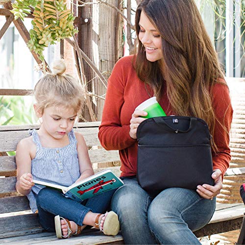 J.L. Childress MaxiCOOL 4 Bottle Breastmilk Cooler, Baby Bottle and Baby Food Bag, Insulated and Leak Proof, Ice Pack Included, Black