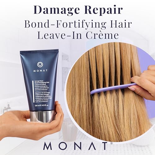 MONAT Damage Repair Bond-Fortifying Hair Crème – Leave-in Crème Conditioner Refreshing Neroli and Orange Flower Fragrance – Enhances Shine and Texture – No Frizz in Humid Conditions