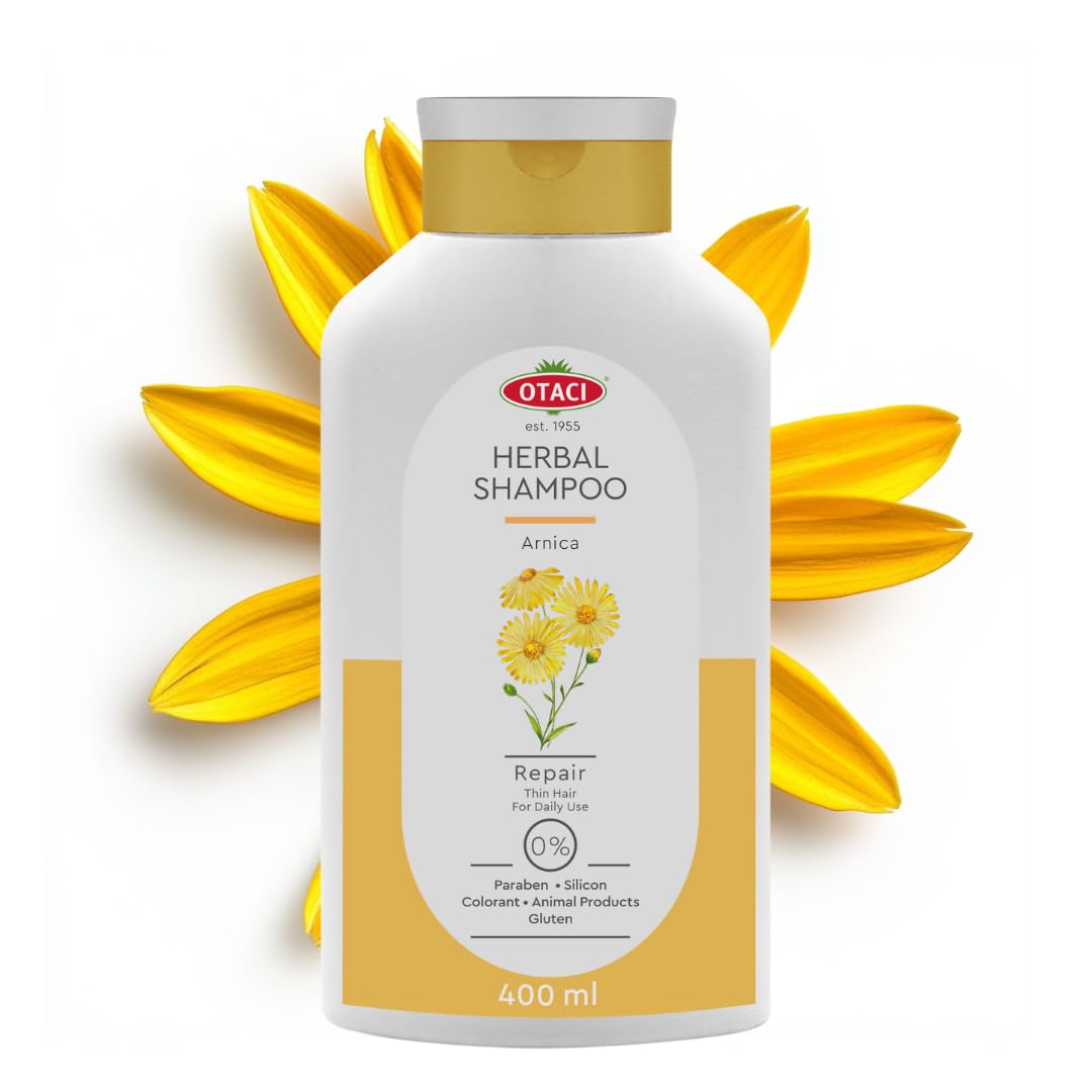 OTACI Herbal Strengthening and Volumizing Shampoo with Arnica, Everyday Use For Weak, Fine, and Flat Hair, Horsetail, Ginseng, Provitamin B5, No Paraben, No Silicon, No Alcohol 13.5 Fl Oz