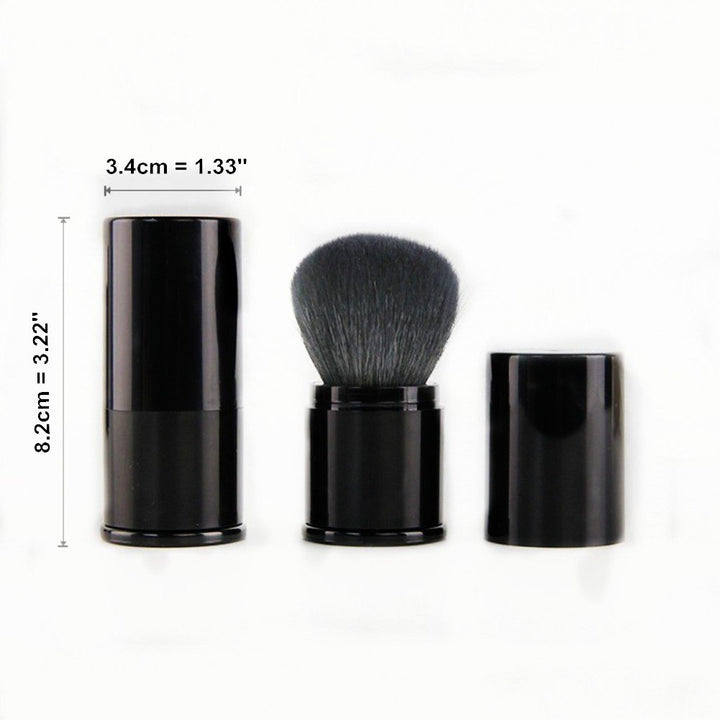 Aguder Black - Goat Hairs: Retractable Kabuki Makeup Brush - Premium Goat Hairs Blush Brushes Great For Blending Liquid, Cream, Mineral Cosmetics Or Translucent Powder (Black - Goat Hair