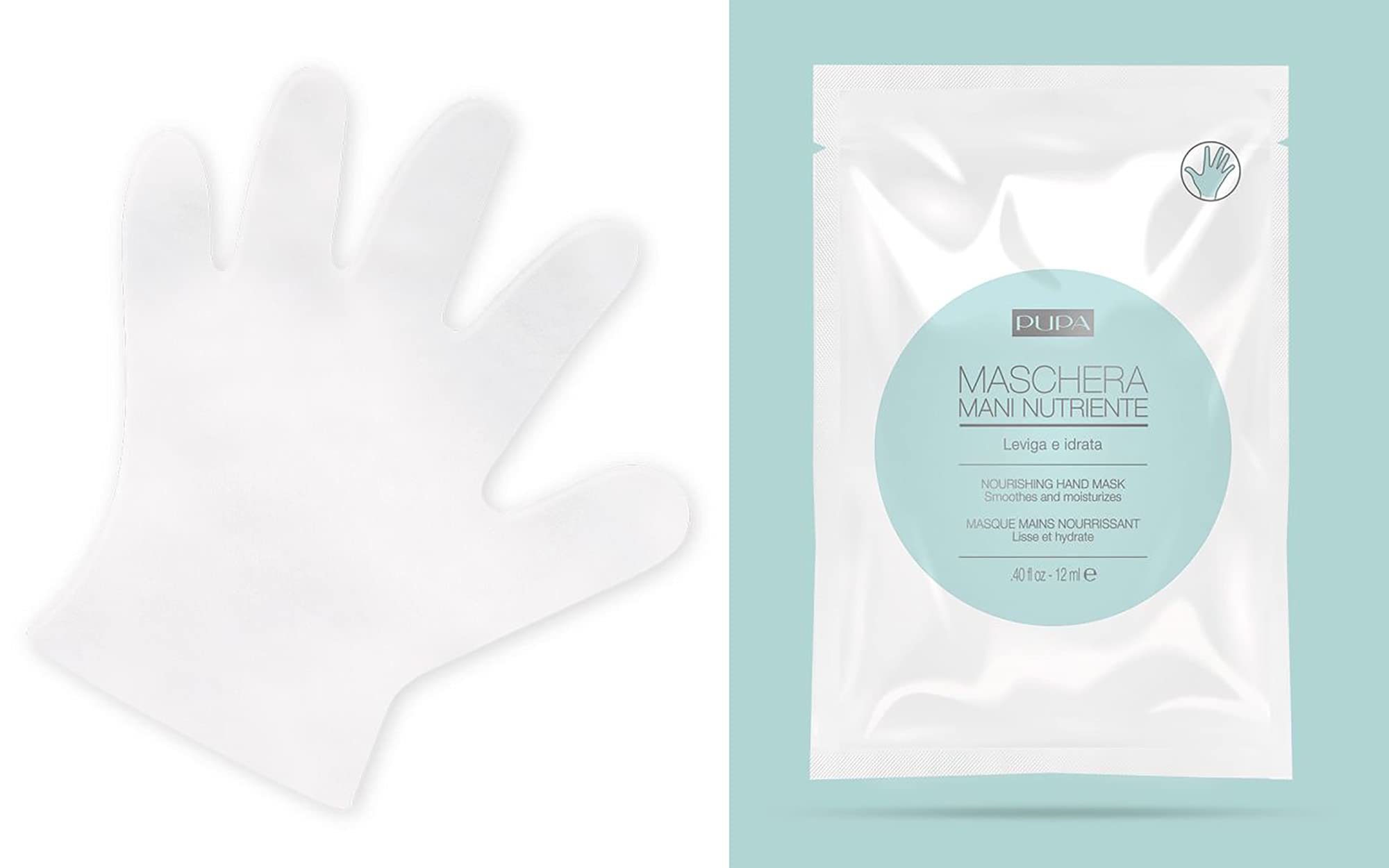 PUPA Milano Nourishing Hand Mask - Intensive Treatment - For Instant Results - Hydrates and Nourishes - Leaving Hands Soft and Velvety - 0.4 Oz