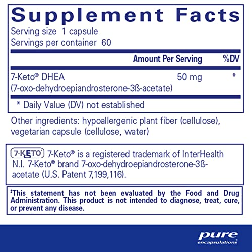 Pure Encapsulations 7-Keto DHEA 50 mg | Unique DHEA Metabolite Supplement to Support Thermogenesis and Healthy Body Composition* | 60 Capsules