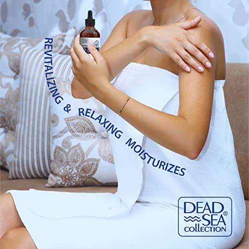 Dead Sea Collection Body Oil with Collagen - Dry Skin Moisturizer and Hydrating Massage Oil - Nourishing Bath - Increase Skin Elasticity and Provide Anti-Aging Support for Face and Body (4 fl.oz)
