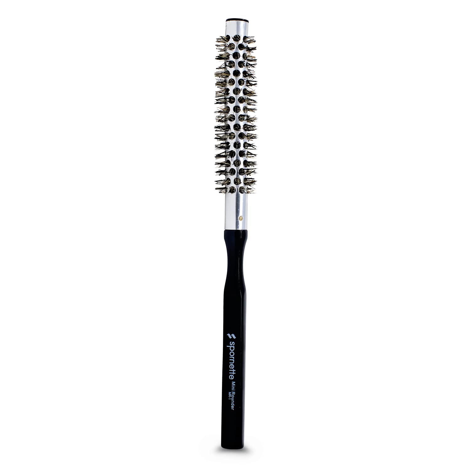 Spornette .75 Inch Mini Rounder Brush (mr-1) Small Round Hair Brush - Metal Thermal Barrel And Boar And Nylon Bristles For Blow Drying, Styling, And Volume To Short Hair And Bangs For Men And Women