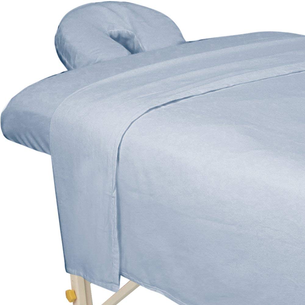 ForPro Premium Flannel 3-Piece Massage Sheet Set, Wisteria, for Massage Tables, Includes Massage Flat Sheet, Massage Fitted Sheet, and Massage Fitted Face Rest Cover