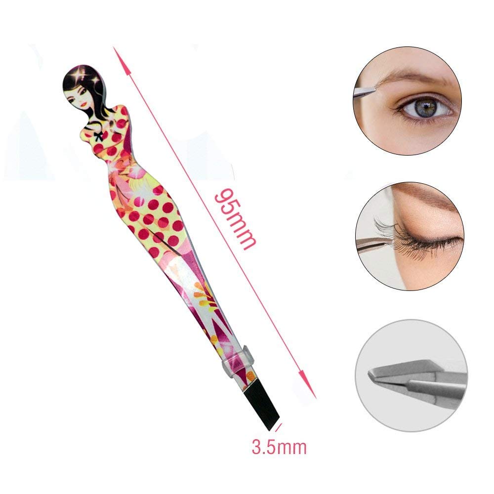 Pinkiou Professional Slant tip Eyebrow Tweezers beauty cosmetic makeup clip 6 pcs (Bikini) by Pinkiou