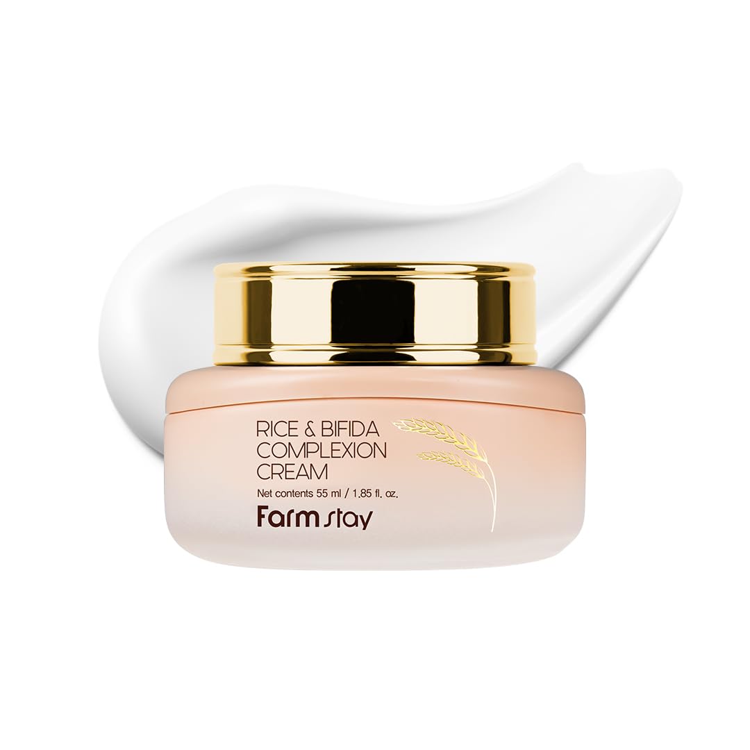 FARMSTAY Rice & Bifida Complexion Cream, Dark Spots Remover Correcting with Niacinamide, Skin Barrier Repair for Glow Skin, Rice Moisturizer for Face, for Women & Men, Korean Skin Care, 4.05 Fl. Oz.