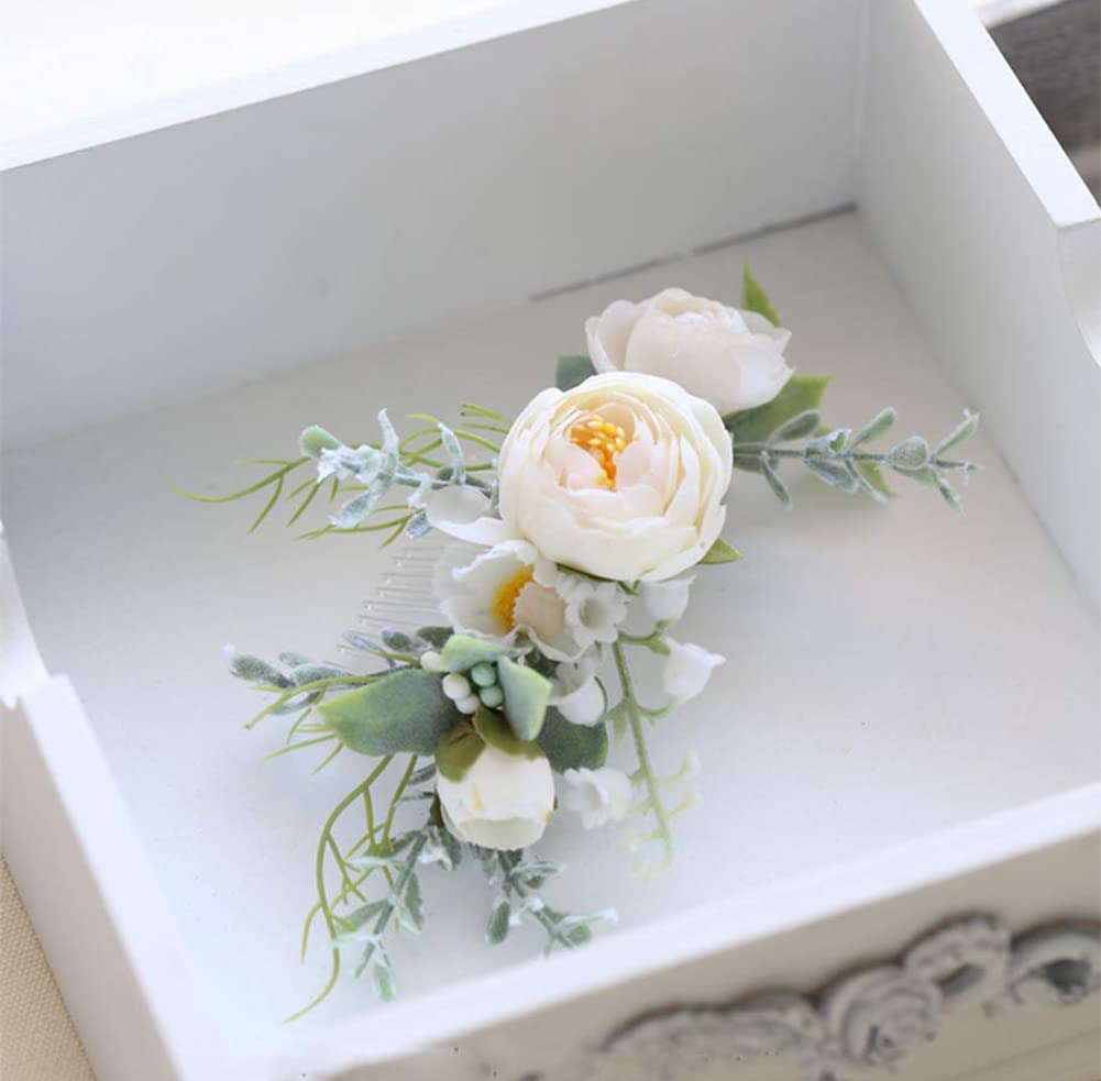 FIDDY898 Floral Crown Green Head Piece Bridal Accessories Wedding Crown (Head-Comb)