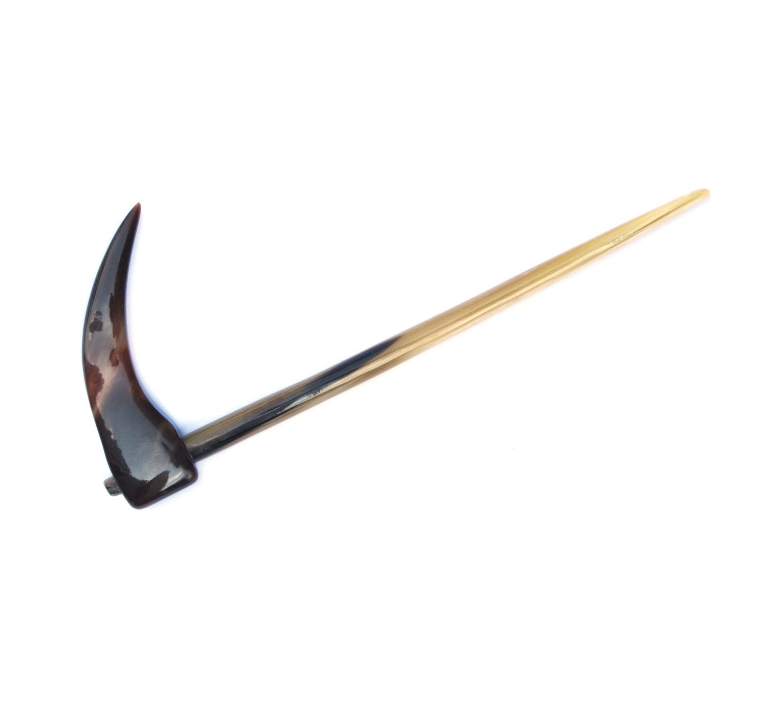 Marycrafts Translucent Death Scythe Buffalo Horn Hair Stick, Hairstick, Hair Pin, Hairpin, Hair Accessory, Hair Toy Handmade 6.69