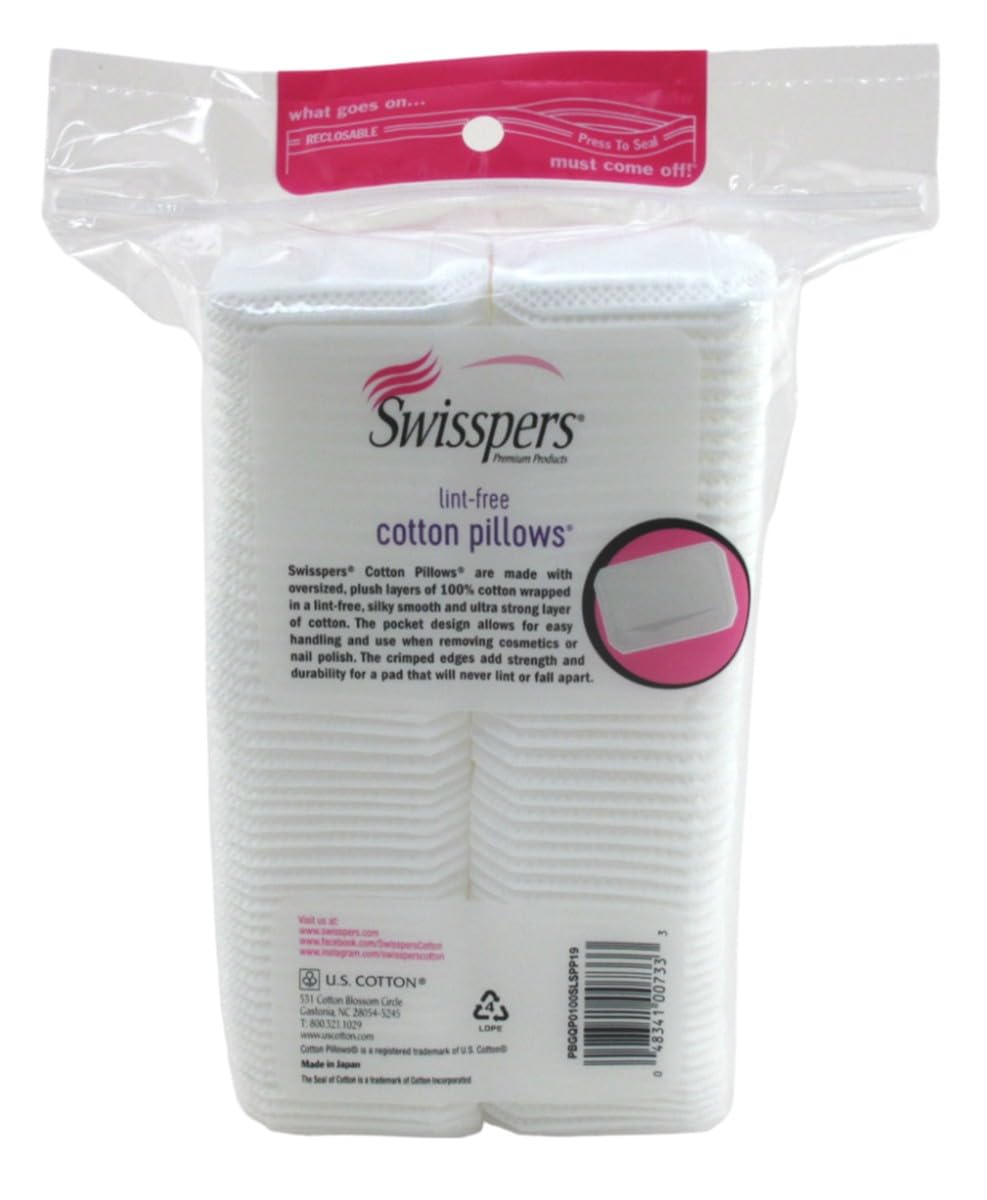 Swisspers Cotton Squares 100 Count (Plush) (3 Pack)