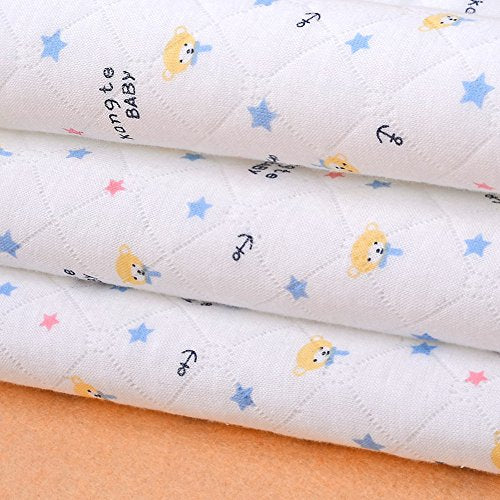 3pcs Pack Monvecle Baby Infant Cotton Waterproof Changing Pads Washable Resuable Diapers Liners Mats (3 Colors Pack-28x20)