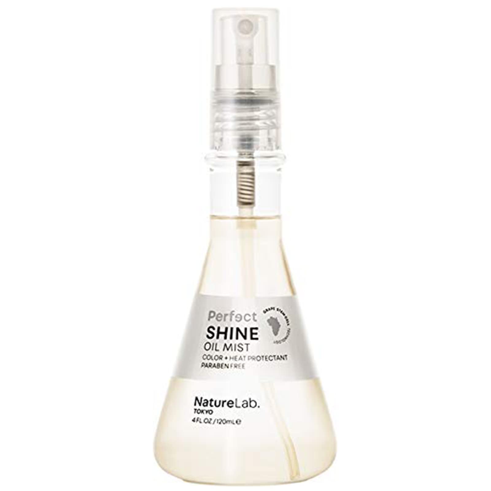 NatureLab. Tokyo Perfect Shine Oil Mist increases luminescence in dull, drab hair: Lightweight shine spray, cruelty free, heat and color protection- 4.0 fl oz.