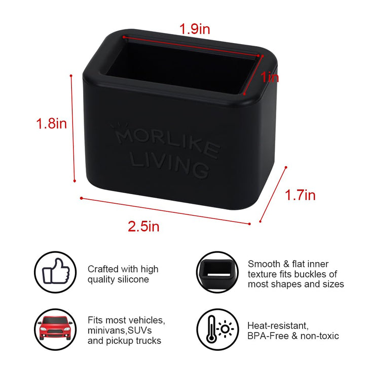 Morlike Silicone Belt Buckle Holder Booster (Black-1 Pack)