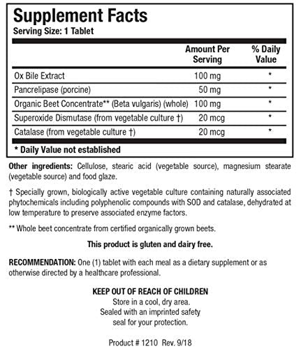 Biotics Research Beta-Plus™ Nutritional Ox Bile Salts Digestive Enzymes Supplement For Bile Production For No Gallbladder-Supports Overall Liver Function, Aids Fat Digestion, Supplies Betaine 180 Tabs