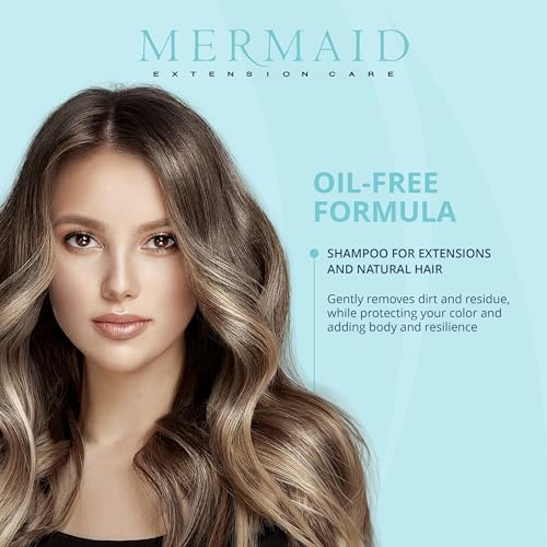 Mermaid Extension Care Shampoo, Ultra-Gentle & Sulfate-Free, Nourishing Formula for Hair Extensions, 16 fl oz