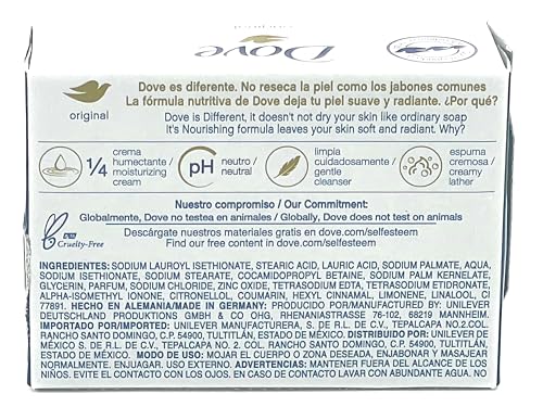 Dove Original Beauty Bar Soap 4 X 135g/4.75oz., Pack Of 4 (STANDARD, 4, Count)