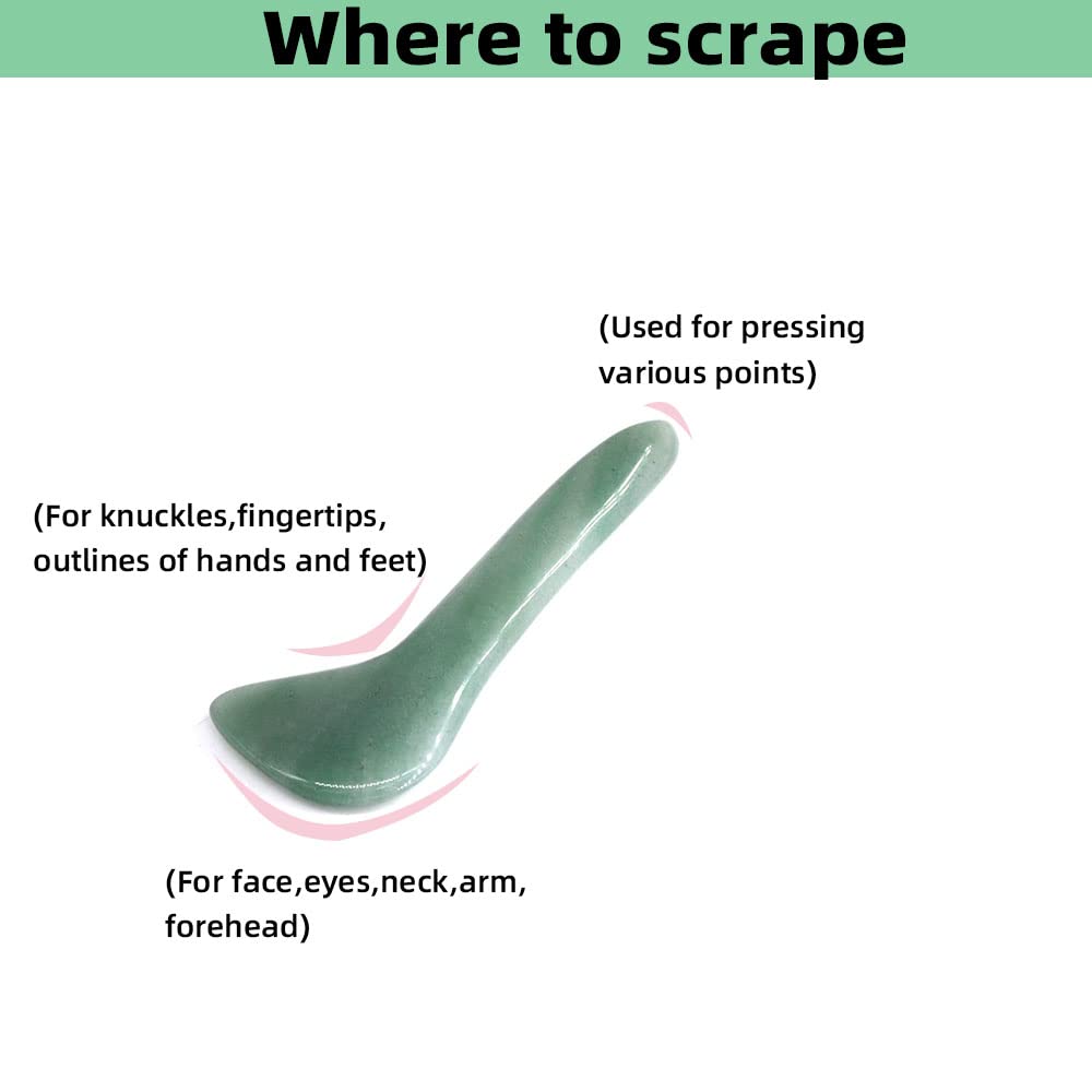 Jade Gua Sha Massage Tools Facial Tool 100% Natural Green Gua Sha Anti Aging Facial Skin SPA for Rejuvenate Skin Anti-wrinkle Anti Aging