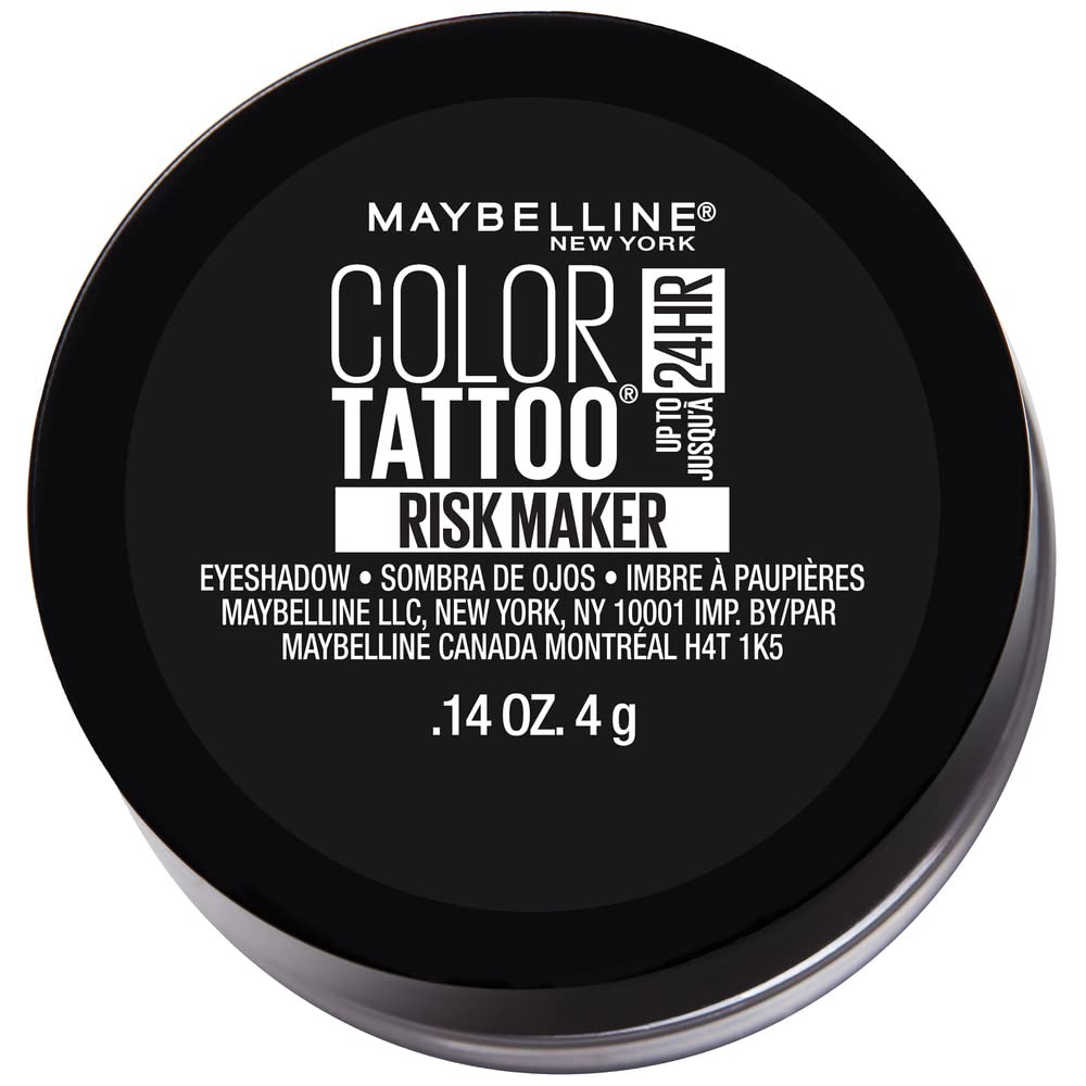 Maybelline New York Color Tattooup to 24HR Longwear Waterproof Fade Crease Resistant Blendable Cream Eyeshadow Pots Makeup, Risk Maker, 0.14 Oz