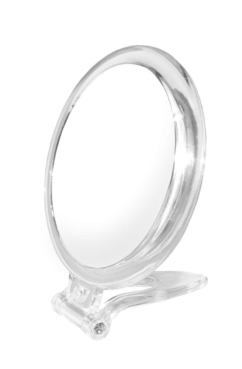Rucci Normal View Acrylic Round Foldable Stand Mirror, 10X