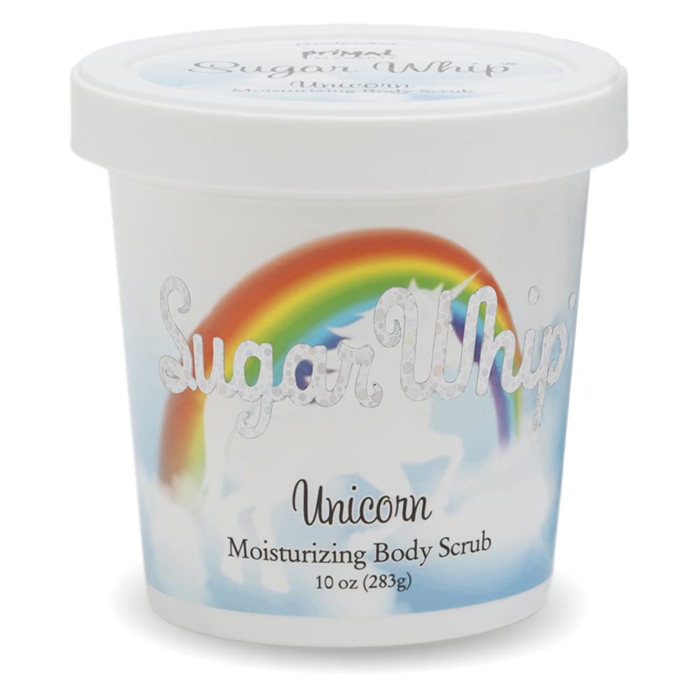 White: Primal Elements Unicorn Sugar Whip Moisturizing Body Scrub 10 Oz