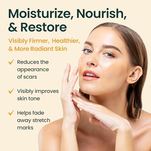 Bio Pure Skincare Oil for skin - Moisturizer for Dry Skin - Pregnancy Stretch Mark Prevention - Oil for Scars - Stretch Mark Treatment with Organic Sweet Almond Oil & Jojoba Oil for skin (8oz)