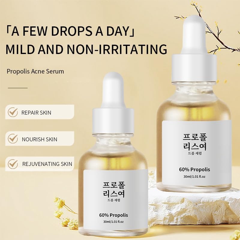 60% Propolis Moisturizing Face Serum - Nicotinamide Serum - Korean Serum Serum to Balance Oil, Moisturize And Smooth Skin