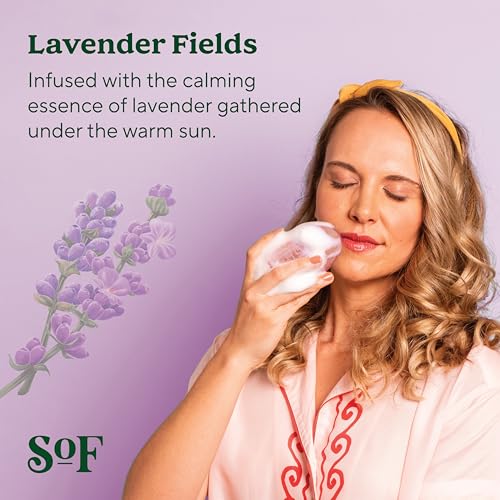 SoF Triple Milled Bar Soap - With Coconut Oil & Organic Shea Butter- Vegan & Non GMO- Free From Phthalates, Sulfates & Parabens- Lavender Fields - 6 oz Bar 4 Bars